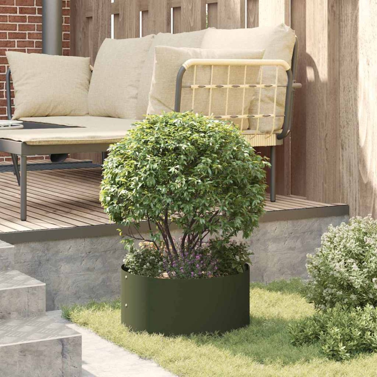 vidaXL Δακτύλιος γλάστρας Ελιά Πράσινη 40 x 40 x 20 cm