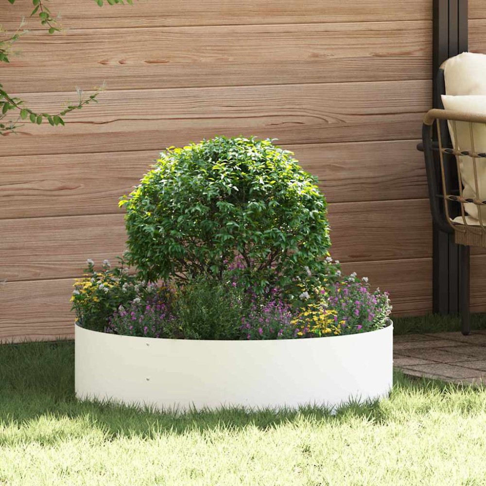 vidaXL Δακτύλιος γλάστρας 5 τμχ. Λευκό 80 x 80 x 20 cm