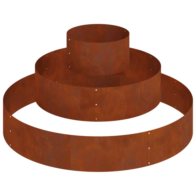 vidaXL Γλάστρα Κήπου Σκ rusty 120 x 120 x 20 εκ.