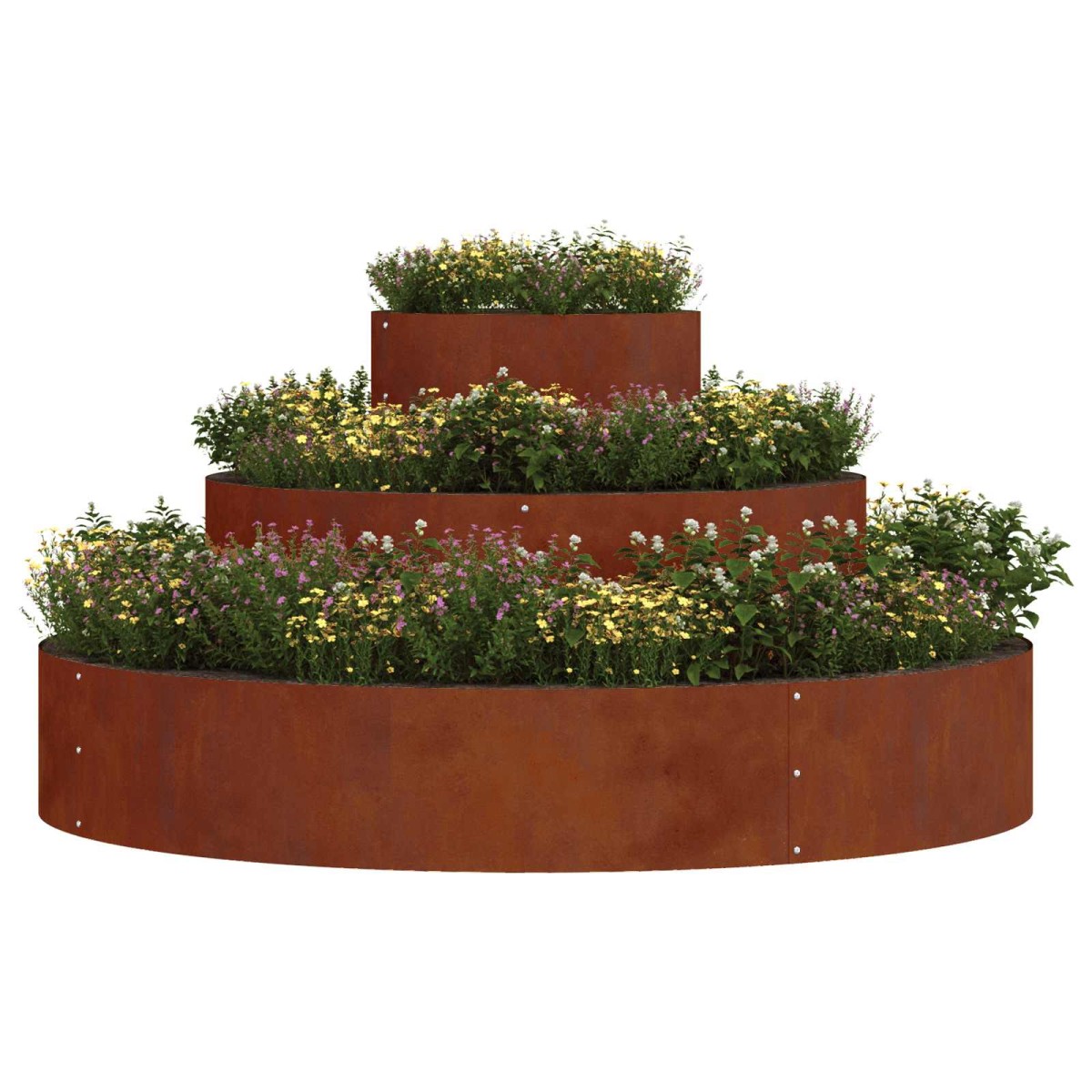 vidaXL Γλάστρα Κήπου Σκ rusty 120 x 120 x 20 εκ.