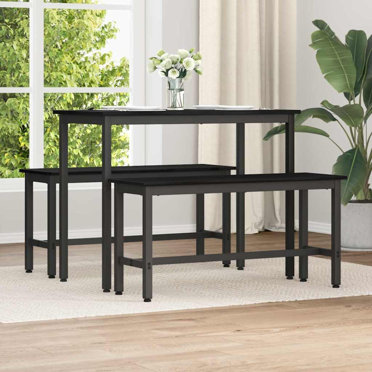 vidaXL Καθιστικό Σαλονιού Μαύρη Οξυά 100 x 32,5 x 48,5 εκ.
