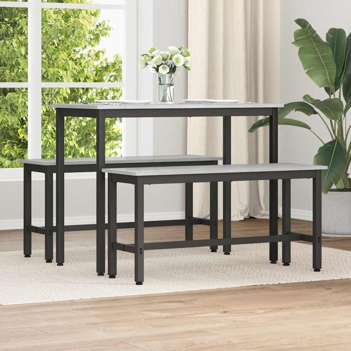 vidaXL Καθιστικό Σαλονιού Γκρίζο Σονομα 100 x 32,5 x 48,5 εκ.
