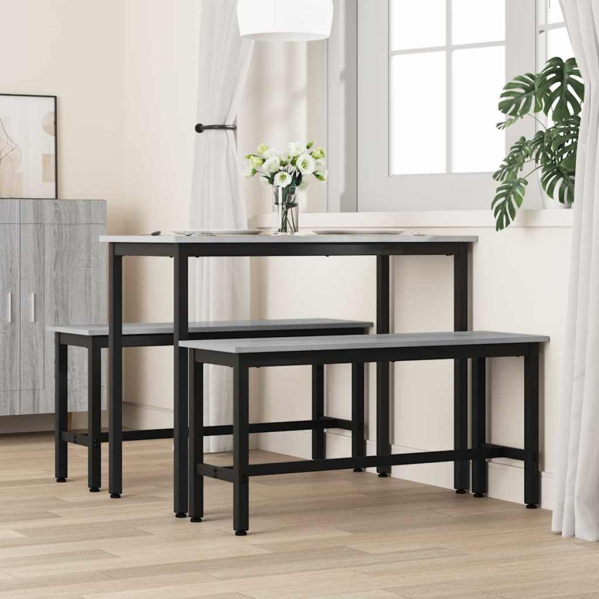 vidaXL Καθιστικό Σαλονιού Γκρίζο Σονομα 100 x 32,5 x 48,5 εκ.