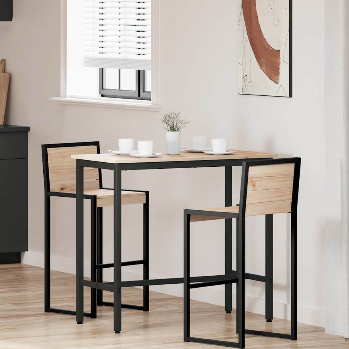 vidaXL τραπέζι Φυσικό 100 x 50 x 91 cm Μηχανισμένο ξύλο και ατσάλι
