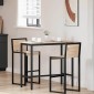 vidaXL τραπέζι Φυσικό 100 x 50 x 91 cm Μηχανισμένο ξύλο και ατσάλι