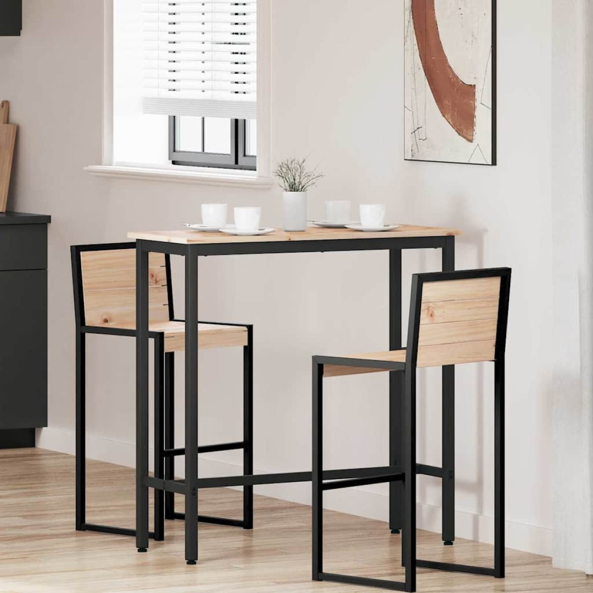 vidaXL τραπέζι Φυσικό 100 x 40 x 101 εκ Μηχανισμένο ξύλο και ατσάλι