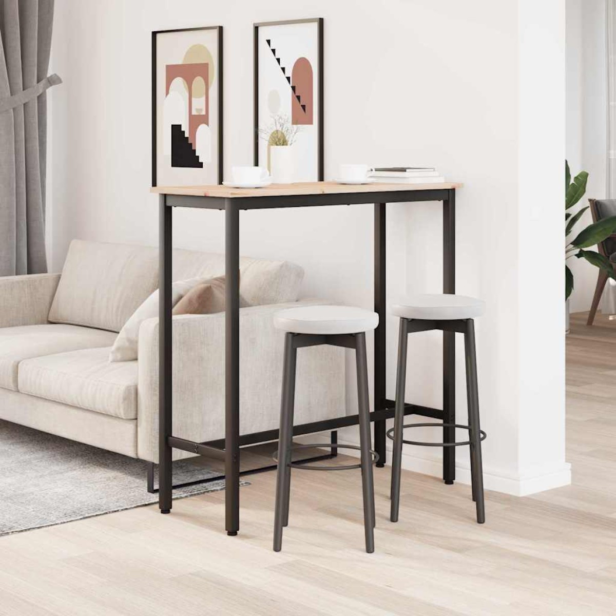 vidaXL τραπέζι Φυσικό 100 x 40 x 101 εκ Μηχανισμένο ξύλο και ατσάλι