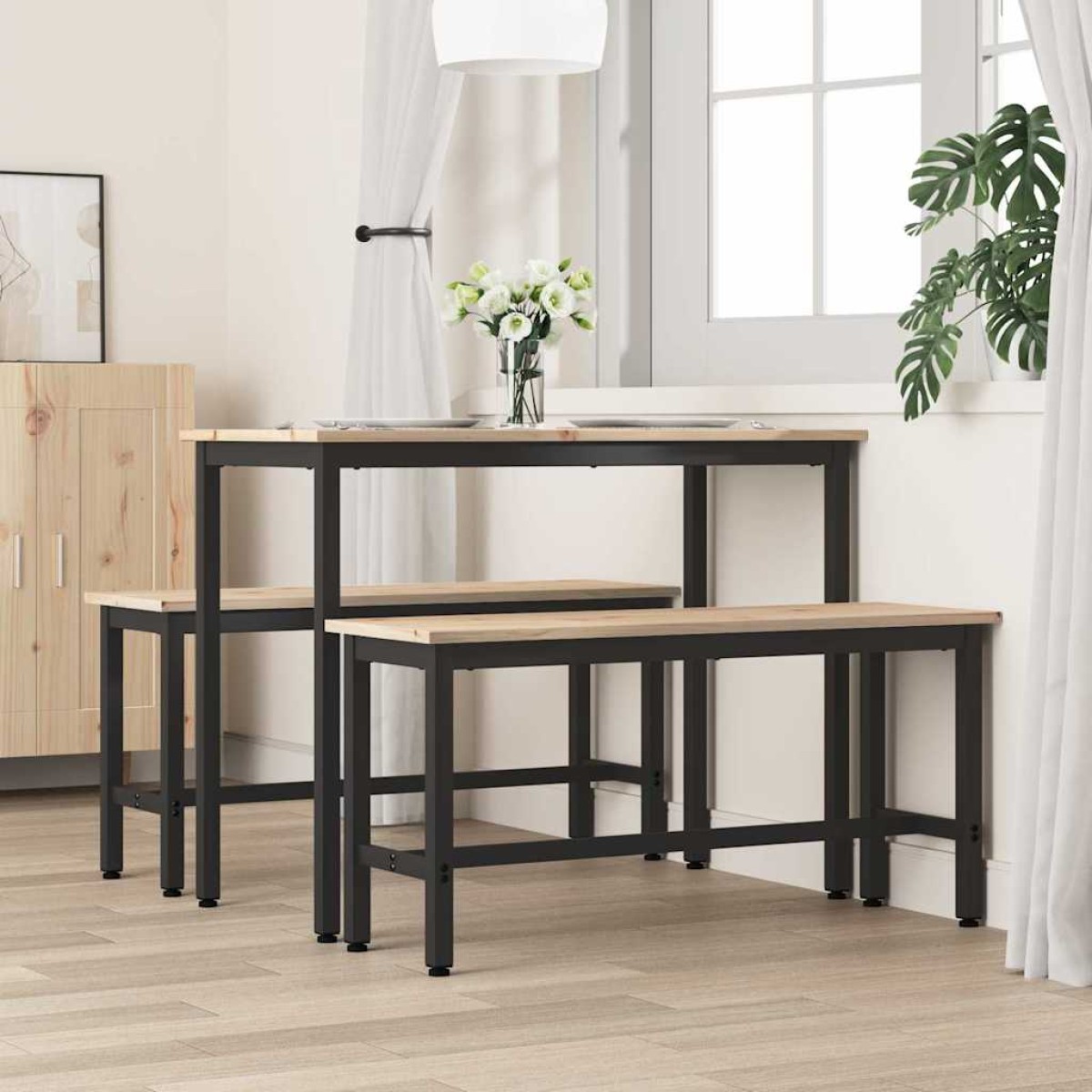 vidaXL Καθίσματα Τραπεζιού 100 x 32,5 x 49 εκ 2 τμχ.