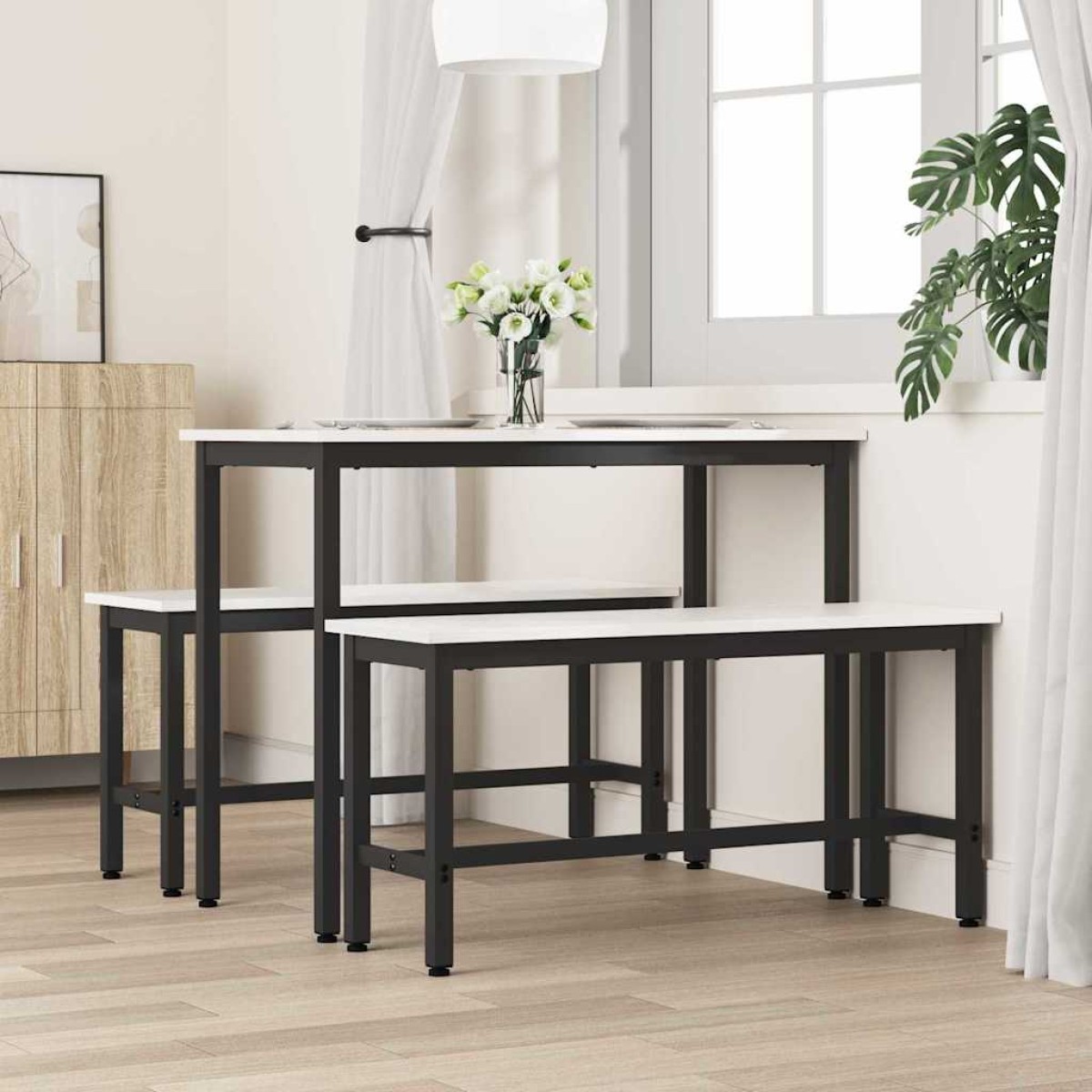 vidaXL Καθιστικό Σαλονιού Λευκό 100 x 32,5 x 49 εκ Στερεό ξύλο πεύκου