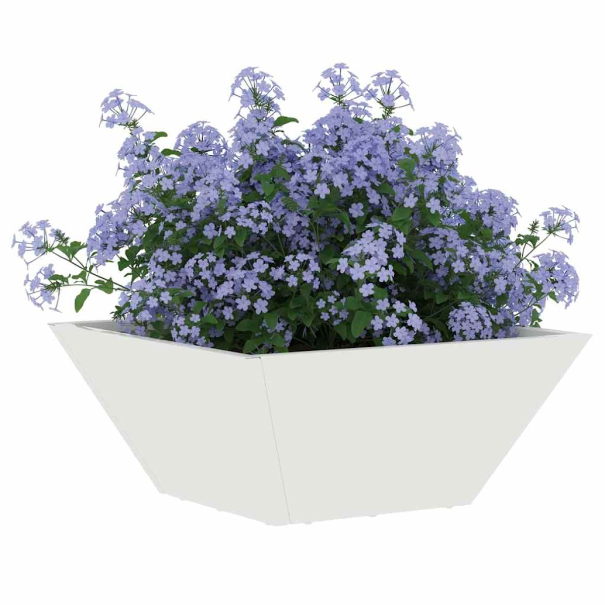 vidaXL Γλάστρα Κήπου Λευκό 35 x 35 x 15 εκ. Ψυχρής έλασης χάλυβας