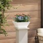 vidaXL Γλάστρα Κήπου Λευκό 35 x 35 x 15 εκ. Ψυχρής έλασης χάλυβας