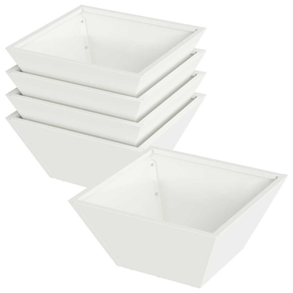 vidaXL Γλάστρα Κήπου 5 τμχ. Λευκό 35 x 35 x 15 εκ.