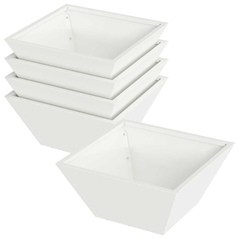 vidaXL Γλάστρα Κήπου 5 τμχ. Λευκό 35 x 35 x 15 εκ.