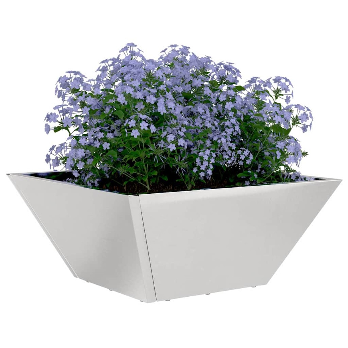 vidaXL Γλάστρα Κήπου 5 τμχ. Ασημί 35 x 35 x 15 εκ. Ανοξείδωτο ατσάλι