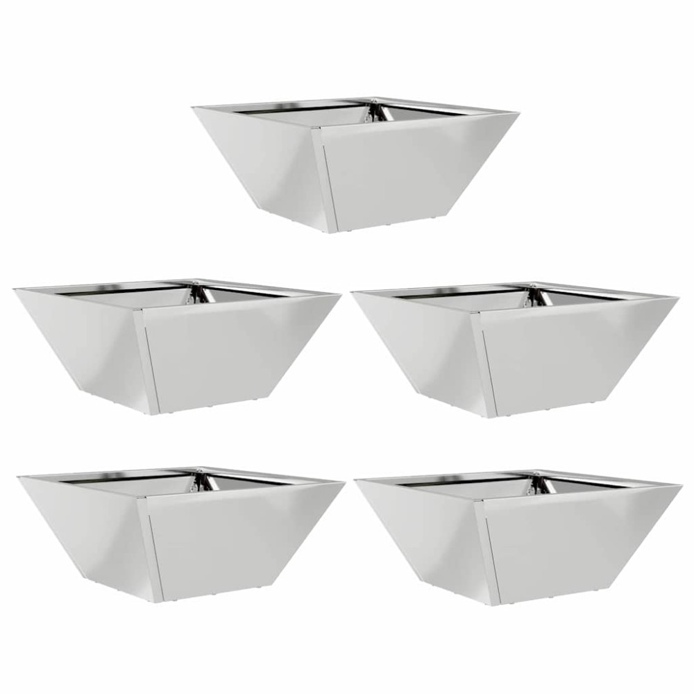 vidaXL Γλάστρα Κήπου 5 τμχ. Ασημί 35 x 35 x 15 εκ.