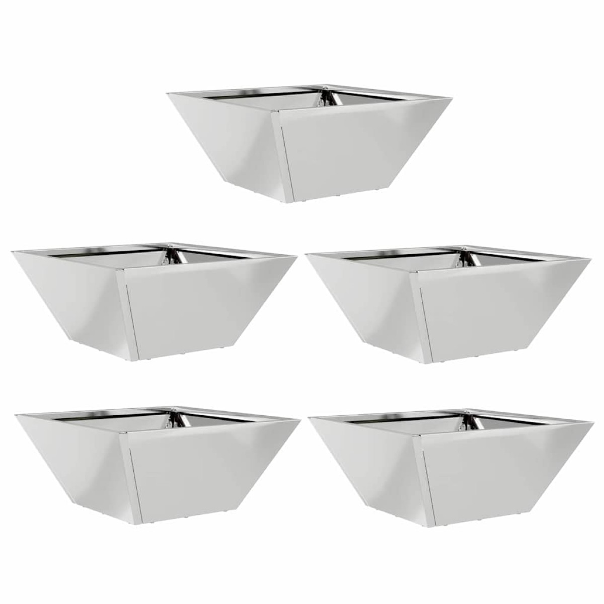 vidaXL Γλάστρα Κήπου 5 τμχ. Ασημί 35 x 35 x 15 εκ.