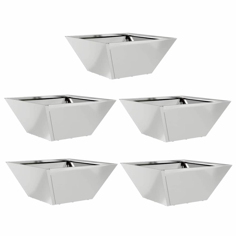 vidaXL Γλάστρα Κήπου 5 τμχ. Ασημί 35 x 35 x 15 εκ.