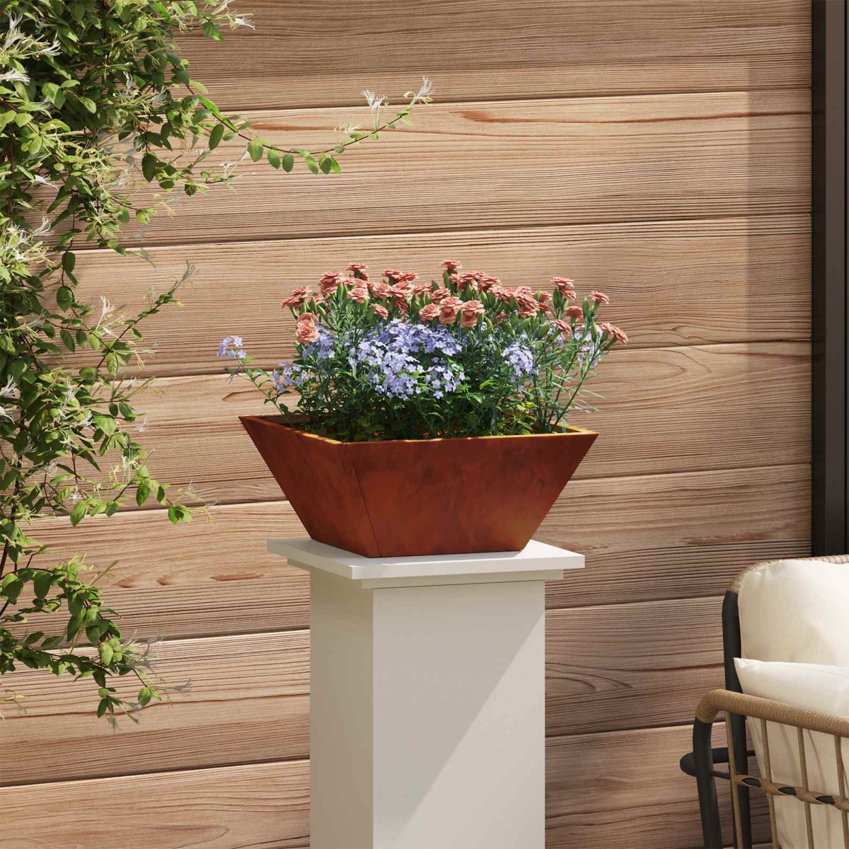 vidaXL Γλάστρα Κήπου Σκ rusty 35 x 35 x 15 εκ.