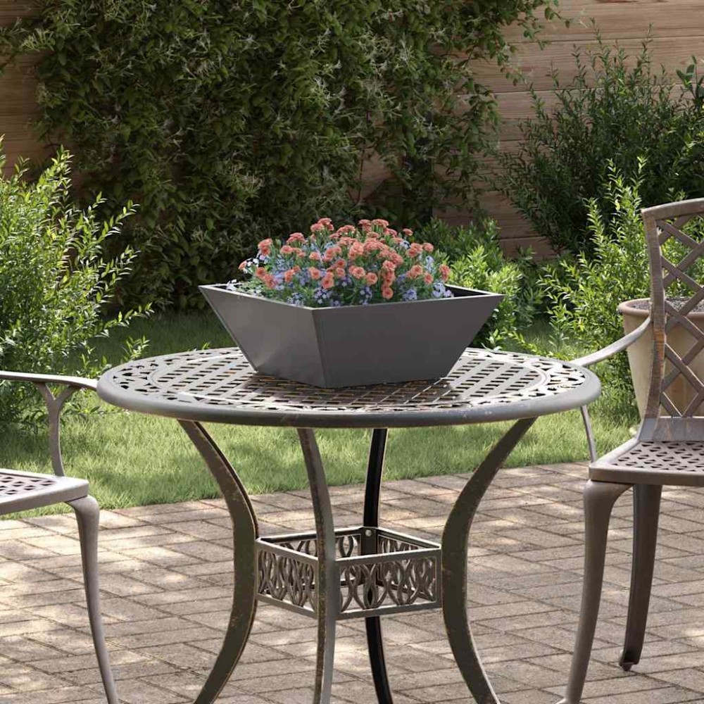 vidaXL Γλάστρα Κήπου Μαύρο 40 x 40 x 15 cm Ψυχρής έλασης χάλυβας