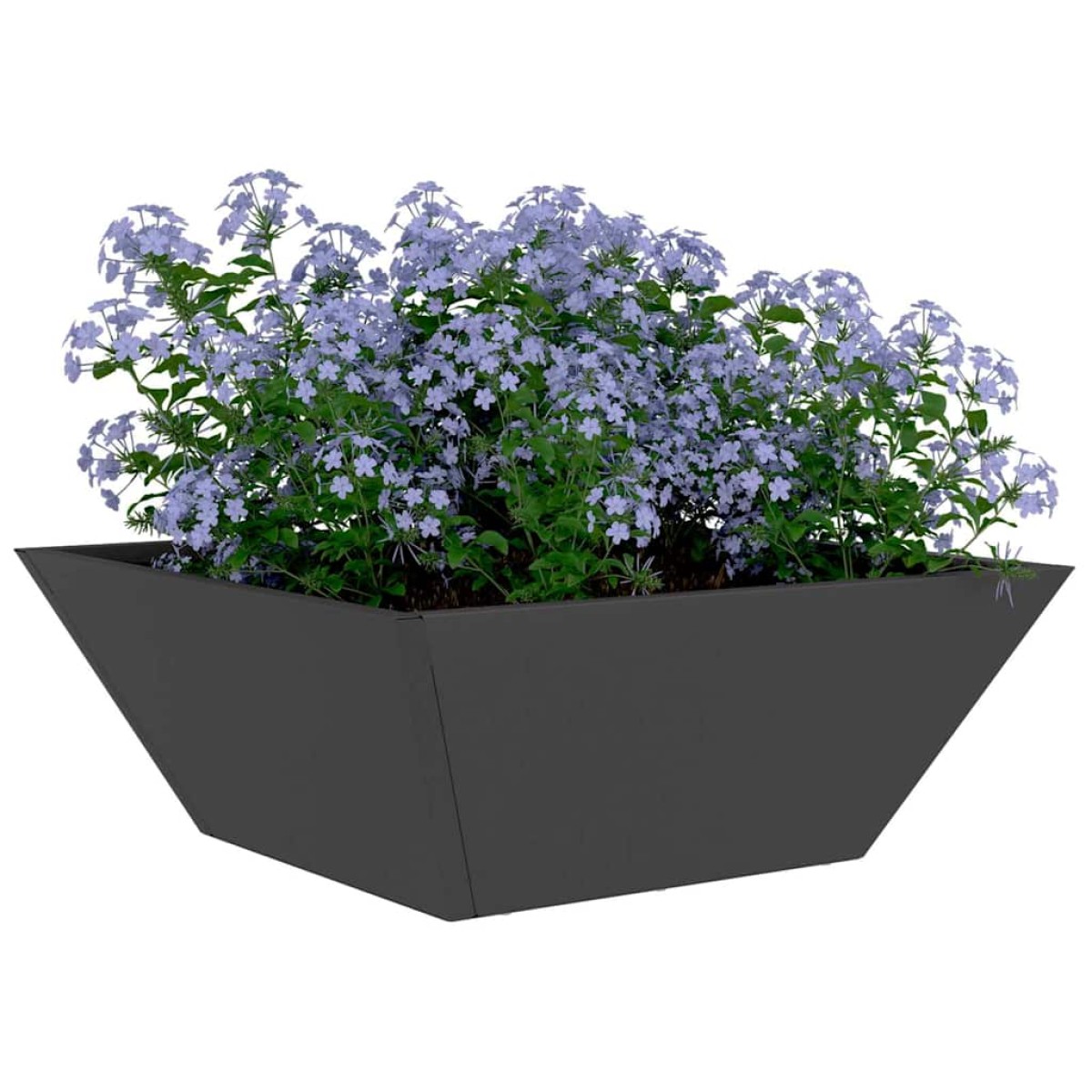 vidaXL Γλάστρα Κήπου Μαύρο 40 x 40 x 15 cm Ψυχρής έλασης χάλυβας
