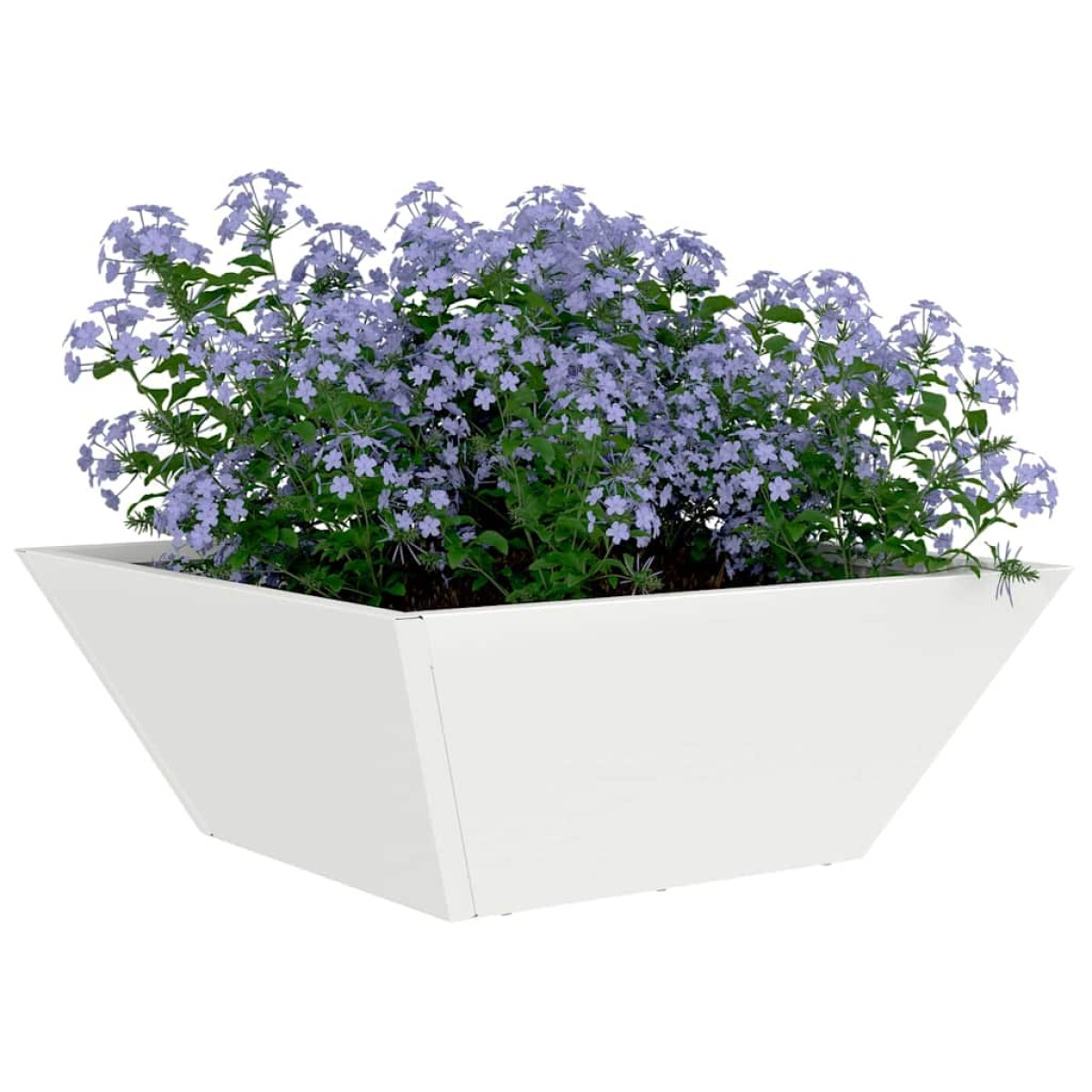 vidaXL Γλάστρα Κήπου Λευκό 40 x 40 x 15 cm Ψυχρής έλασης χάλυβας