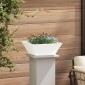 vidaXL Γλάστρα Κήπου Λευκό 40 x 40 x 15 cm Ψυχρής έλασης χάλυβας