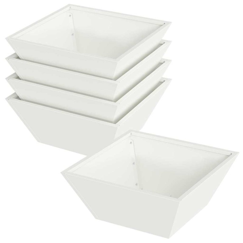 vidaXL Γλάστρα Κήπου 5 τμχ. Λευκό 40 x 40 x 15 cm