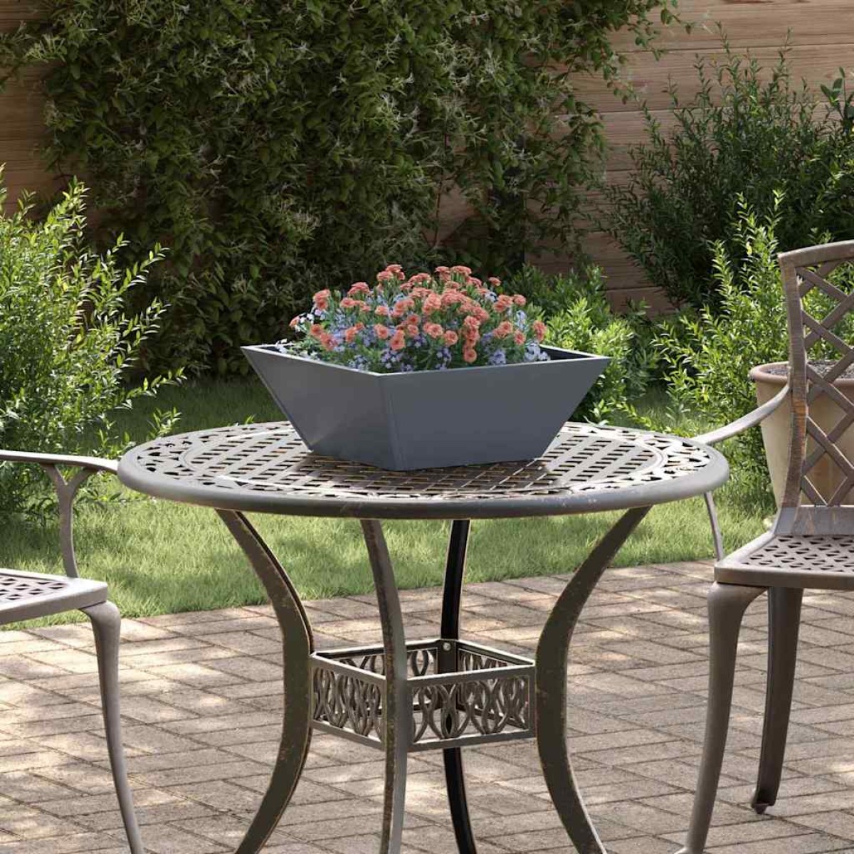 vidaXL Γλάστρα Κήπου Ανθρακί 40 x 40 x 15 cm Ψυχρής έλασης χάλυβας