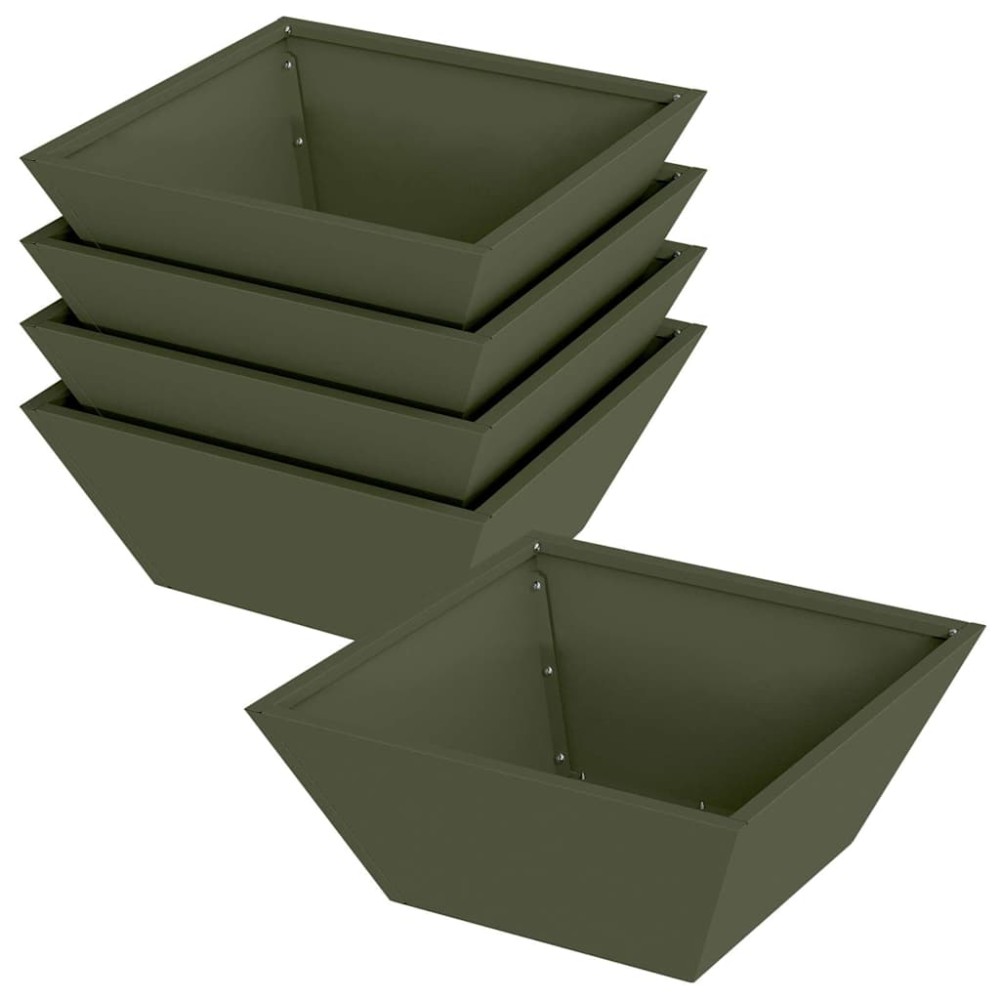 vidaXL Γλάστρα Κήπου 5 τμχ. Ελιά Πράσινη 40 x 40 x 15 cm