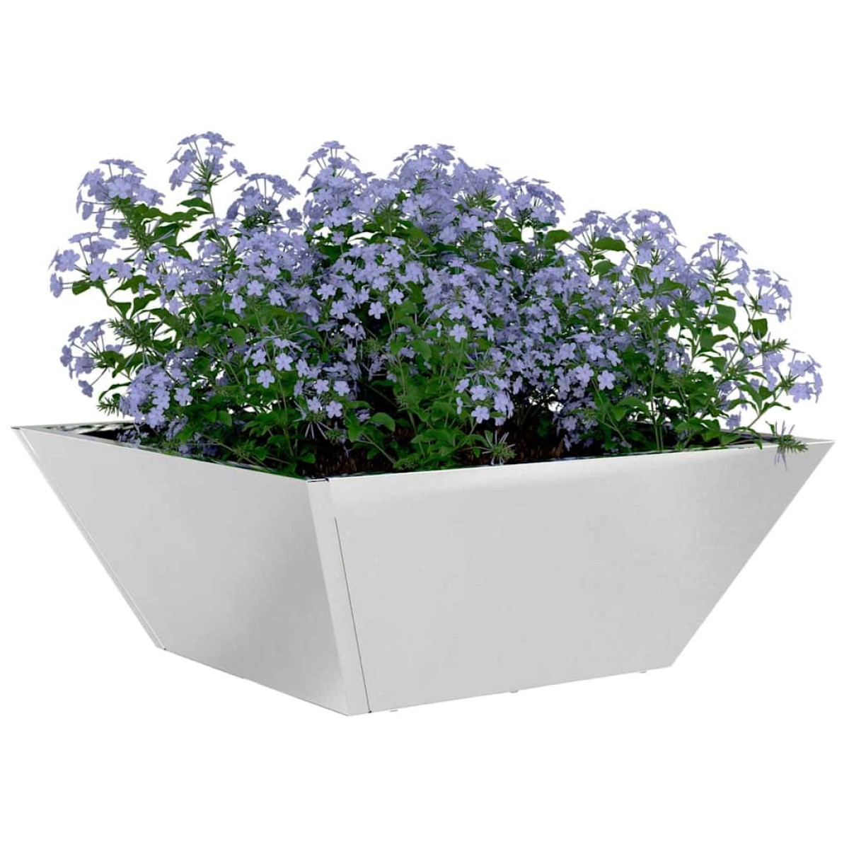 vidaXL Γλάστρα Κήπου 5 τμχ. Ασημί 40 x 40 x 15 cm Ανοξείδωτο ατσάλι