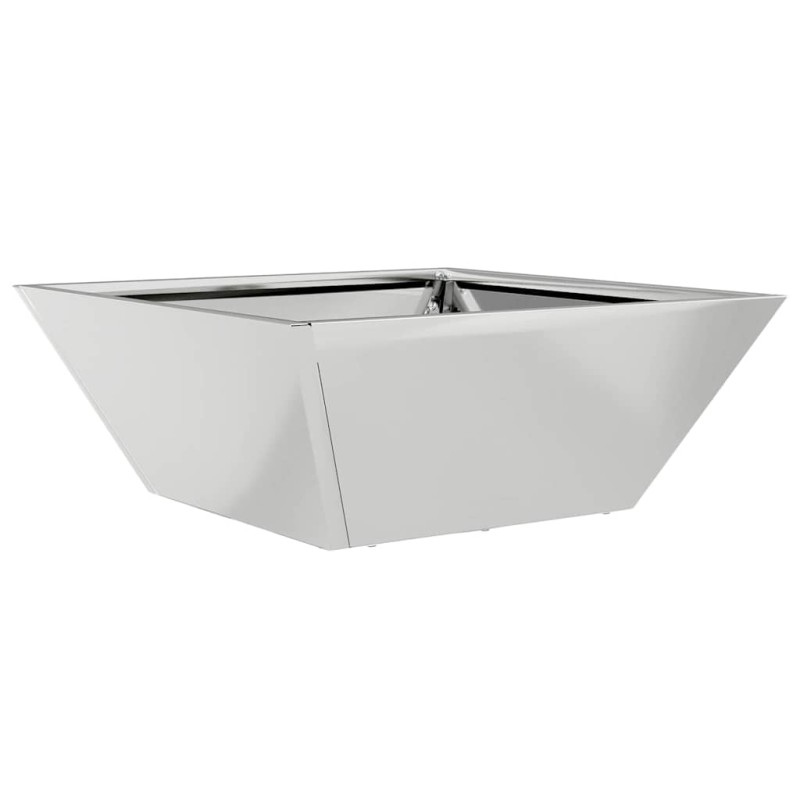 vidaXL Γλάστρα Κήπου Ασημί 40 x 40 x 15 cm Επικαλυμμένος Χάλυβας