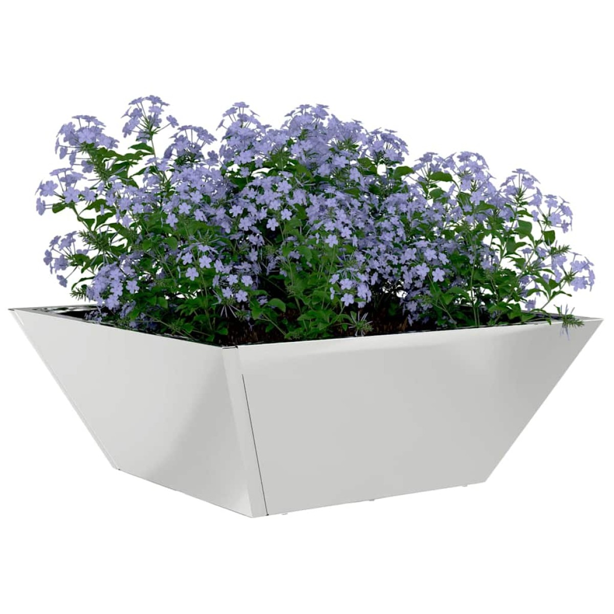 vidaXL Γλάστρα Κήπου Ασημί 40 x 40 x 15 cm Επικαλυμμένος Χάλυβας
