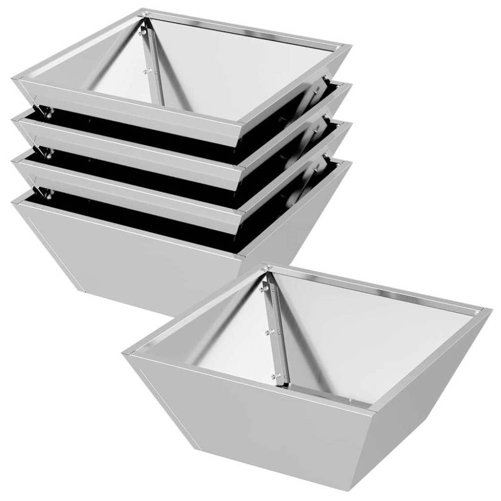 vidaXL Γλάστρα Κήπου 5 τμχ. Ασημί 40 x 40 x 15 cm