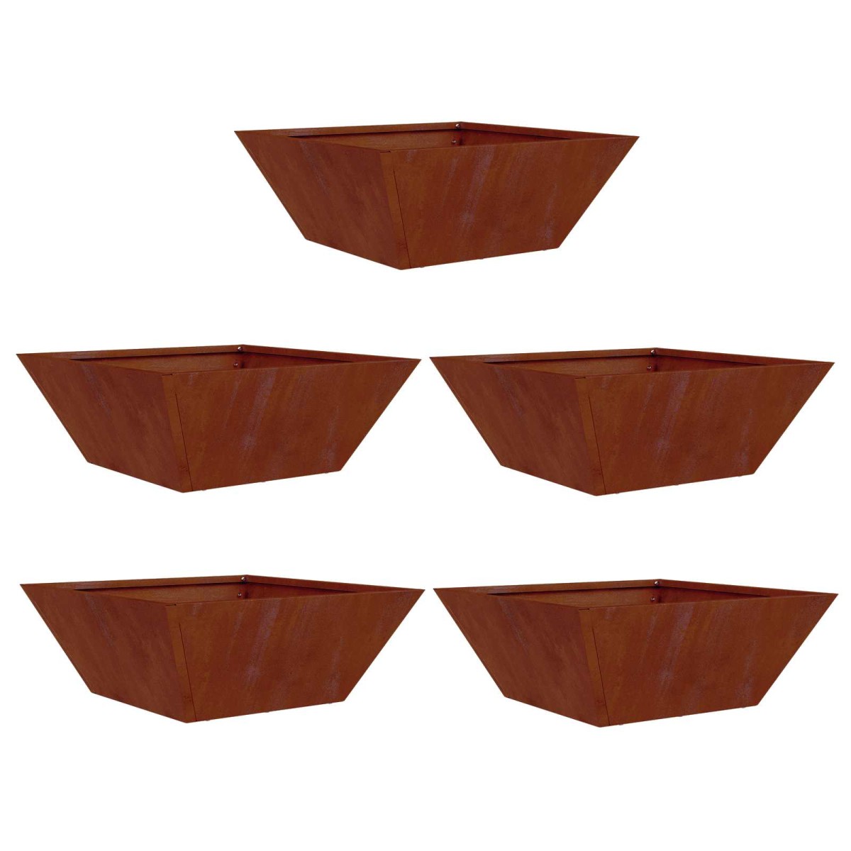 vidaXL Γλάστρα Κήπου 5 τμχ. Σκ rusty 40 x 40 x 15 cm