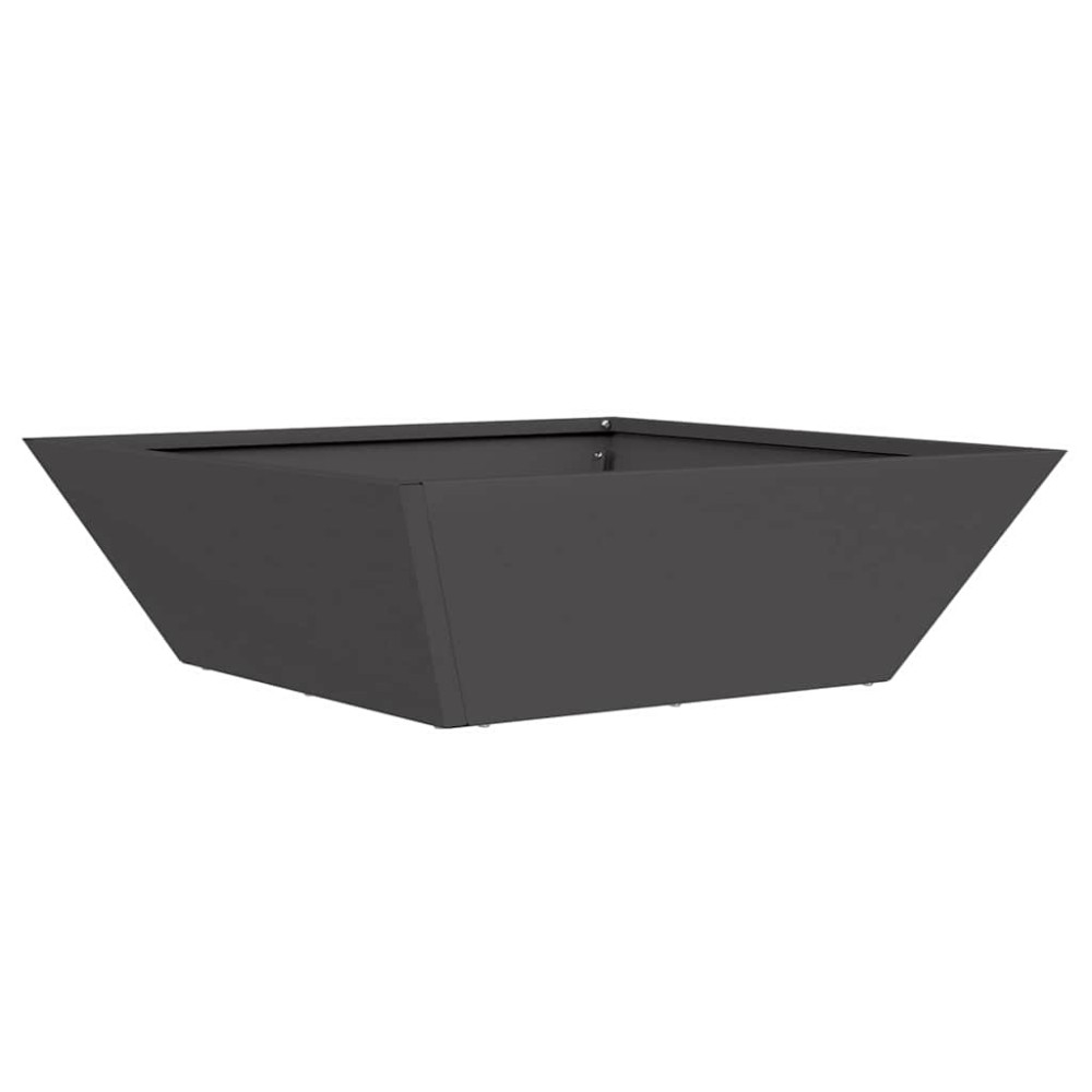 vidaXL Γλάστρα Κήπου Μαύρο 50 x 50 x 15 cm Ψυχρής έλασης χάλυβας