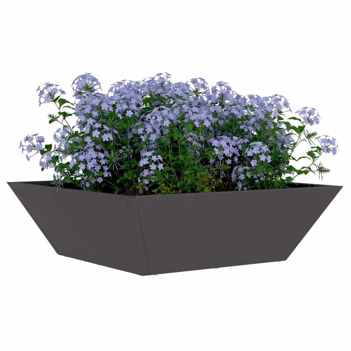 vidaXL Γλάστρα Κήπου Μαύρο 50 x 50 x 15 cm Ψυχρής έλασης χάλυβας
