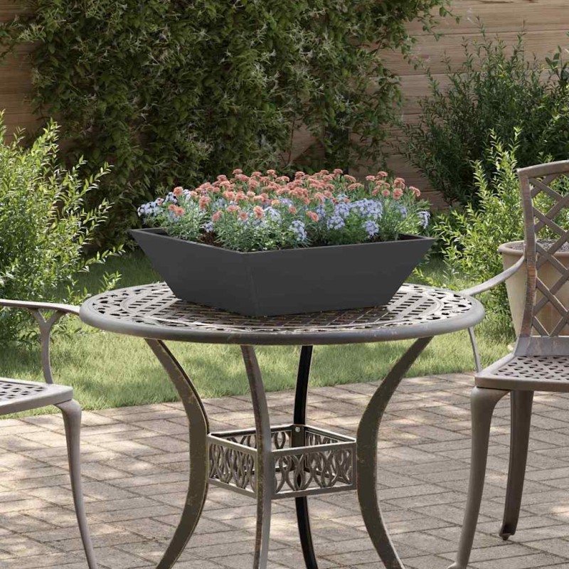 vidaXL Γλάστρα Κήπου Μαύρο 50 x 50 x 15 cm Ψυχρής έλασης χάλυβας
