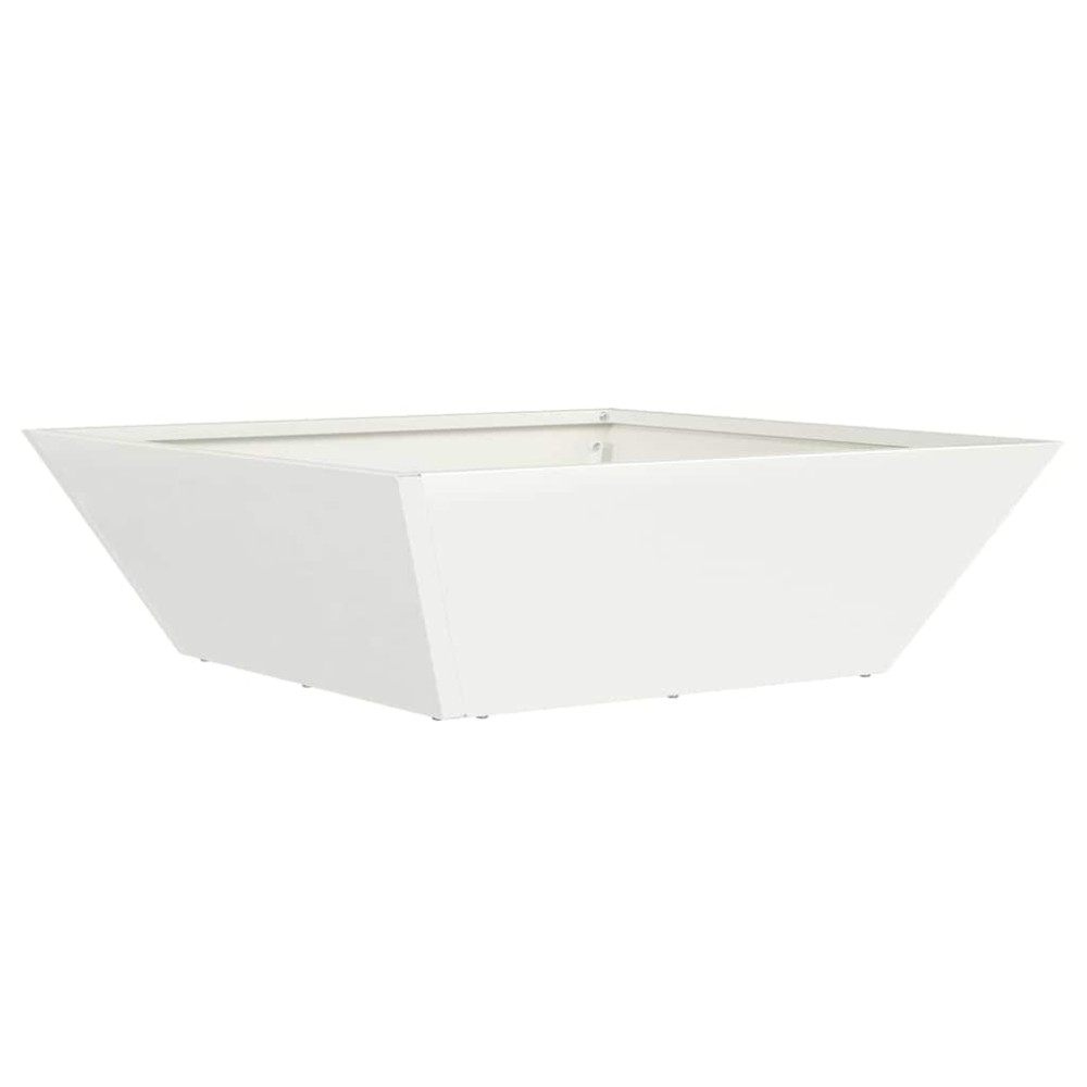 vidaXL Γλάστρα Κήπου Λευκό 50 x 50 x 15 cm Ψυχρής έλασης χάλυβας