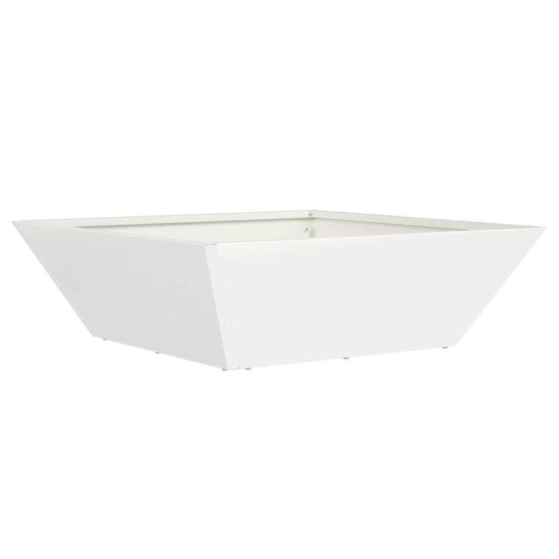 vidaXL Γλάστρα Κήπου Λευκό 50 x 50 x 15 cm Ψυχρής έλασης χάλυβας