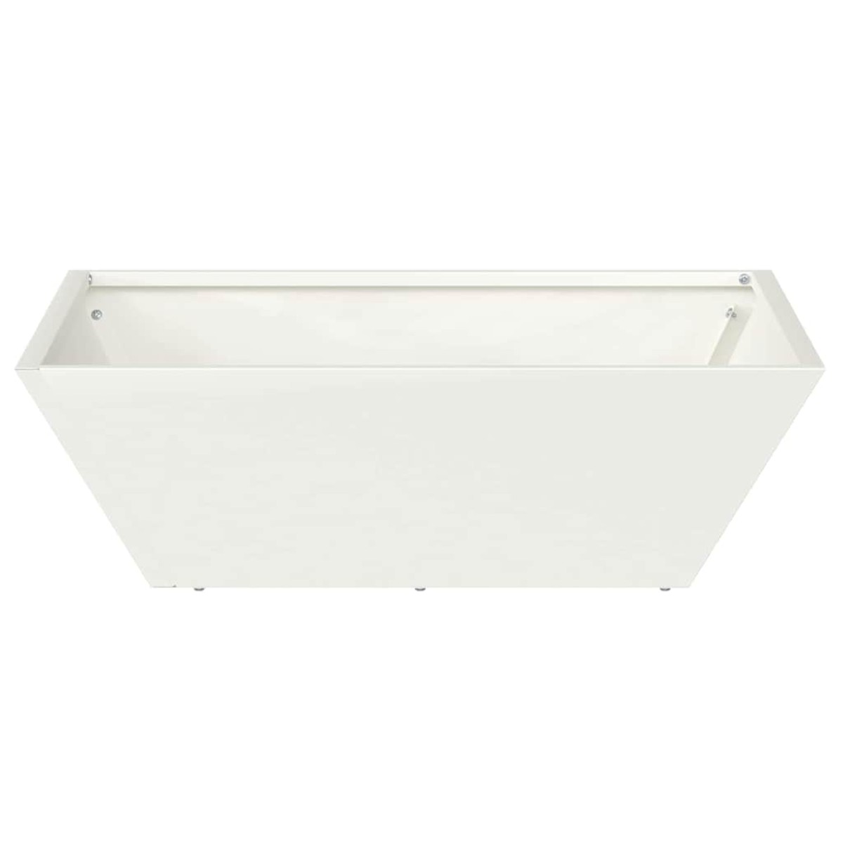 vidaXL Γλάστρα Κήπου Λευκό 50 x 50 x 15 cm Ψυχρής έλασης χάλυβας