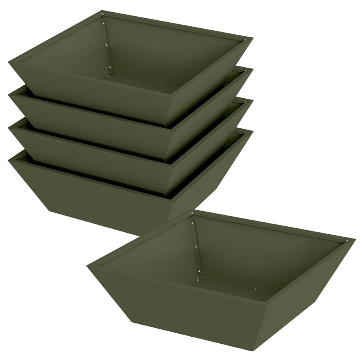 vidaXL Γλάστρα Κήπου 5 τμχ. Ελιά Πράσινη 50 x 50 x 15 cm