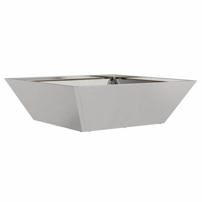 vidaXL Γλάστρα Κήπου Ασημί 50 x 50 x 15 cm Ανοξείδωτο ατσάλι