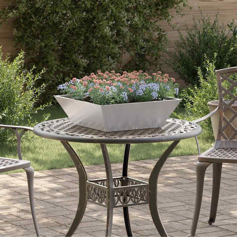 vidaXL Γλάστρα Κήπου Ασημί 50 x 50 x 15 cm Ανοξείδωτο ατσάλι