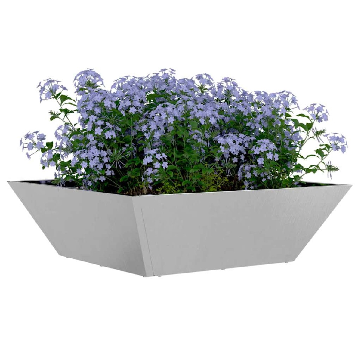 vidaXL Γλάστρα Κήπου Ασημί 50 x 50 x 15 cm Ανοξείδωτο ατσάλι