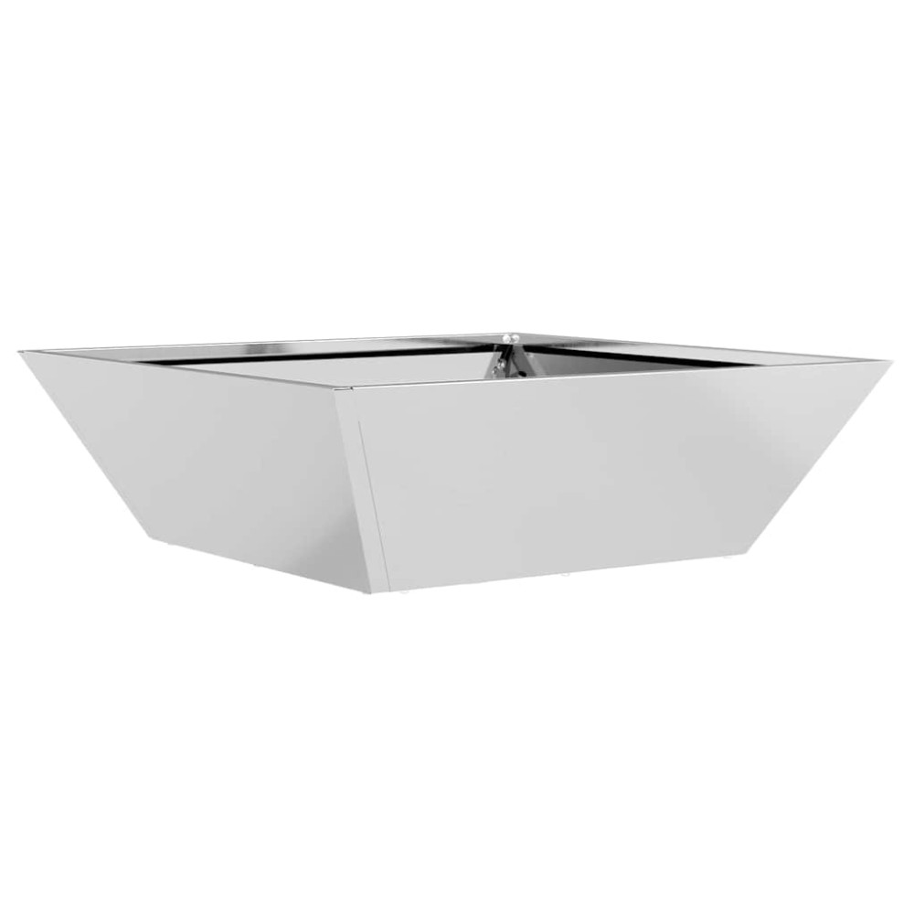 vidaXL Γλάστρα Κήπου Ασημί 50 x 50 x 15 cm Επικαλυμμένος Χάλυβας