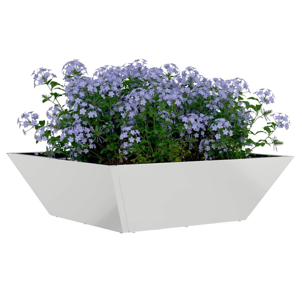 vidaXL Γλάστρα Κήπου Ασημί 50 x 50 x 15 cm Επικαλυμμένος Χάλυβας