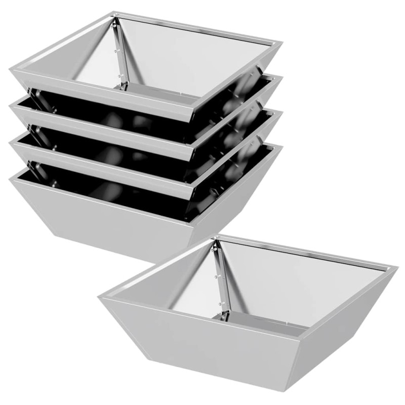 vidaXL Γλάστρα Κήπου 5 τμχ. Ασημί 50 x 50 x 15 cm