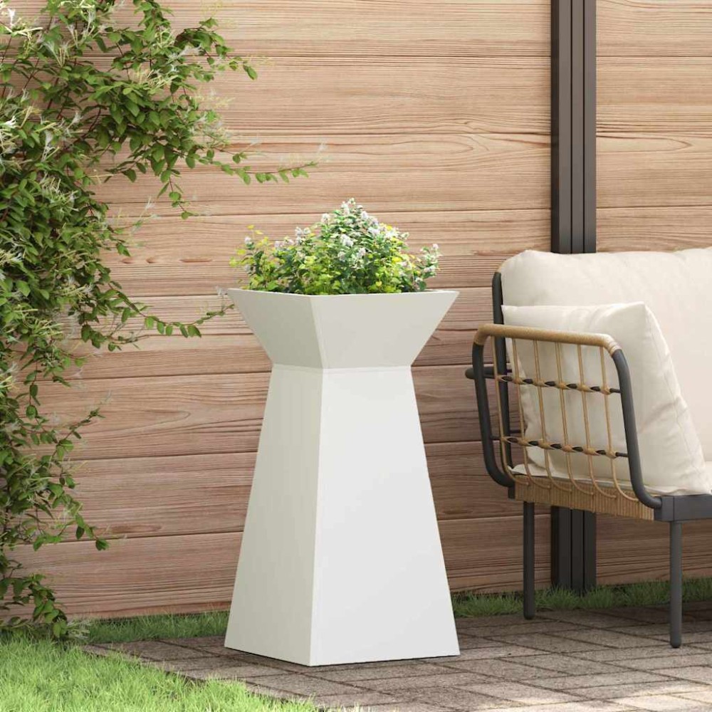 vidaXL Γλάστρα Πυλώνας 2 τμχ. Λευκό 35 x 35 x 73 εκ.