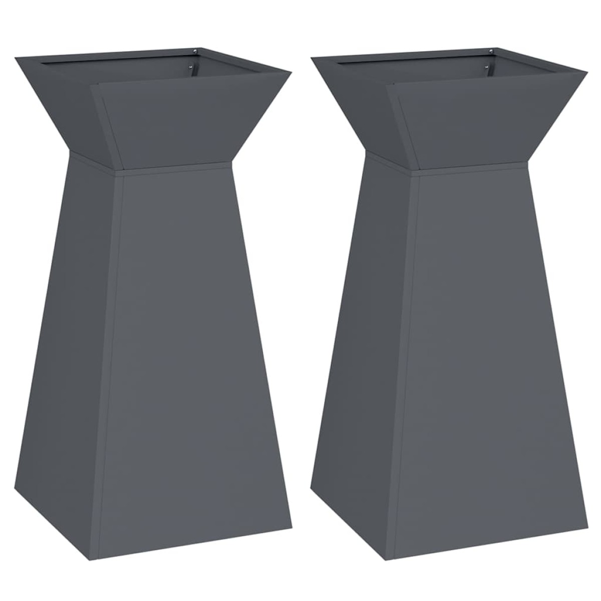 vidaXL Γλάστρα Πυλώνας 2 τμχ. Ανθρακί 35 x 35 x 73 εκ.