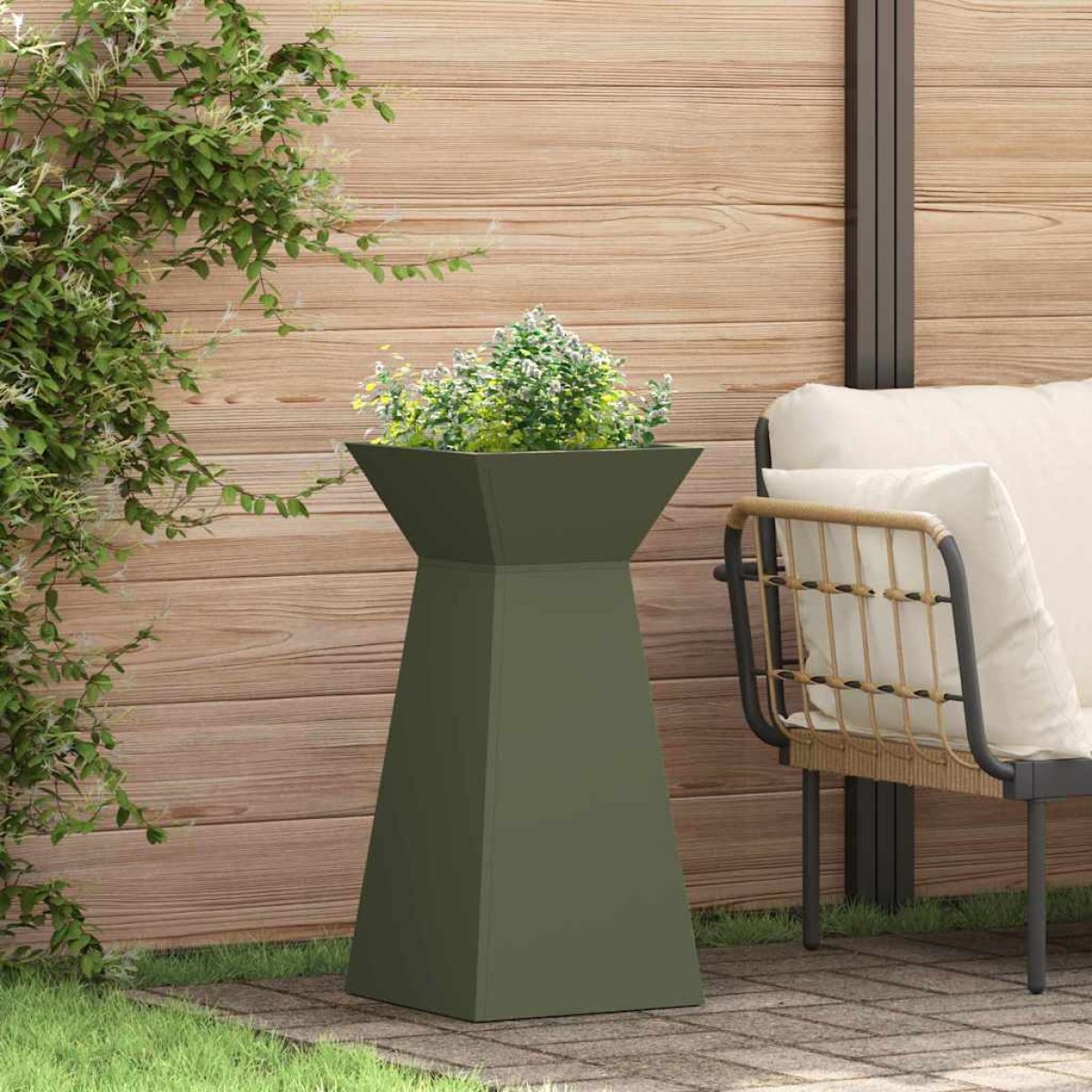 vidaXL Γλάστρα Πυλώνας Ελιά 35 x 35 x 73 εκ.